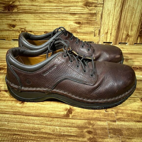 MEN'S RED WING STEEL TOE SAFETY SHOES LACE UP DARK BROWN STOCK #6704 SZ 9,5 - Picture 2 of 7
